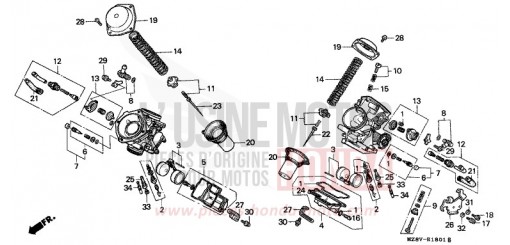 VERGASER (ZWEIFACH) (EINZELTEILE) VT600CV de 1997